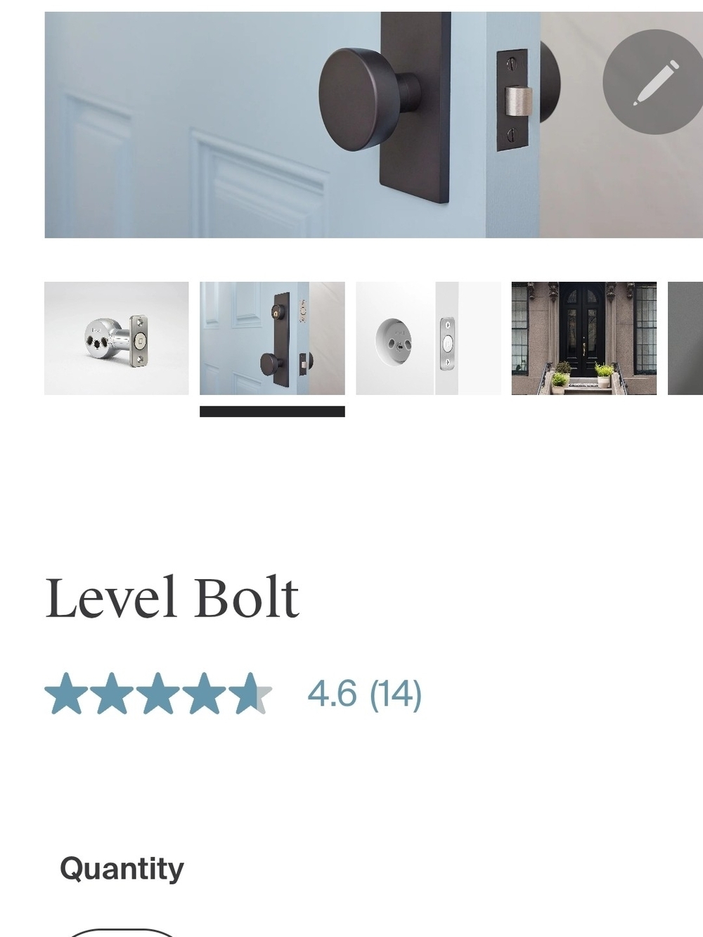 Matte Black Door Level Bolt - Home Wall Decor